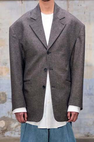 HED MAYNER Drop Shoulder Single-breasted Jacket J22_BLK/HRB Black/Gray PHM1